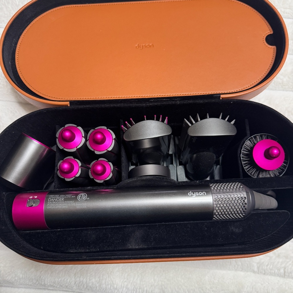 Dyson Hair Tool Set with Vibrant Pink Highlights